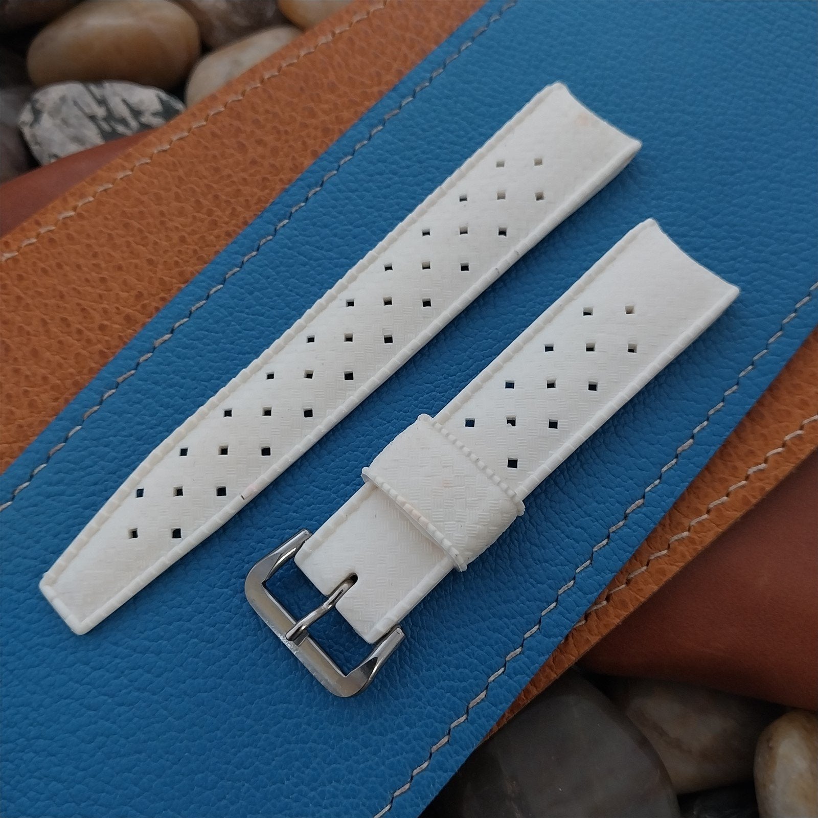 NOS 18mm Swiss Tropic Dive White Unused nos Vintage Diver Watch Band *blem*