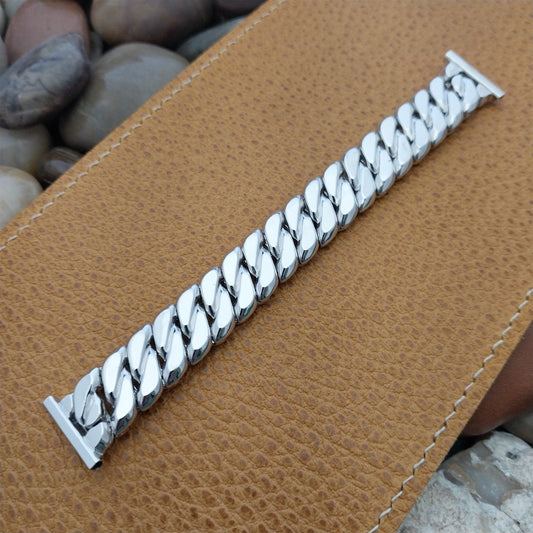 19mm 18mm White Gold-Filled Speidel Sir Galahad Short 1950s Vintage Watch Band