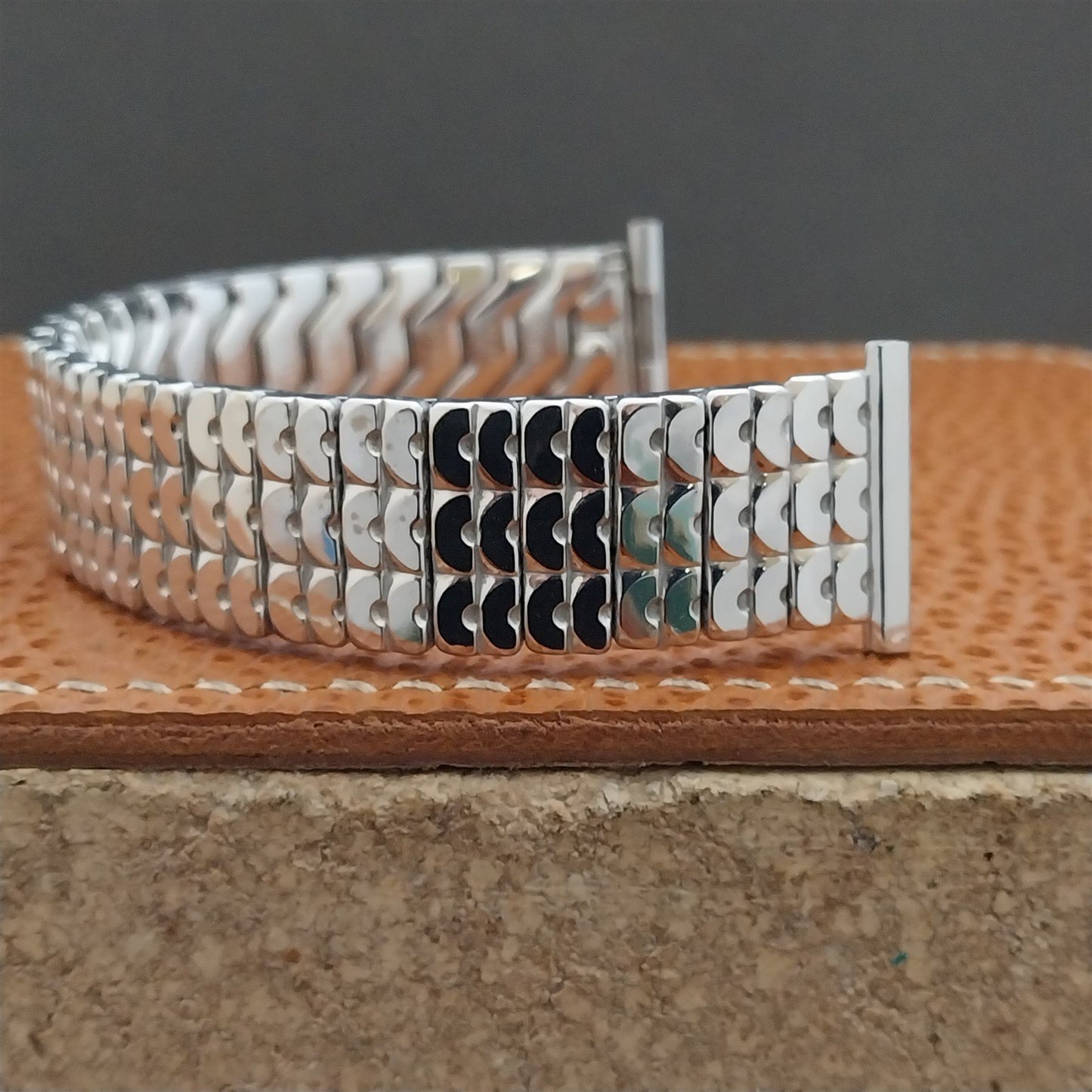 19mm 18mm 16mm White Gold-Filled 1956 Speidel Honeycomb nos Vintage Watch Band