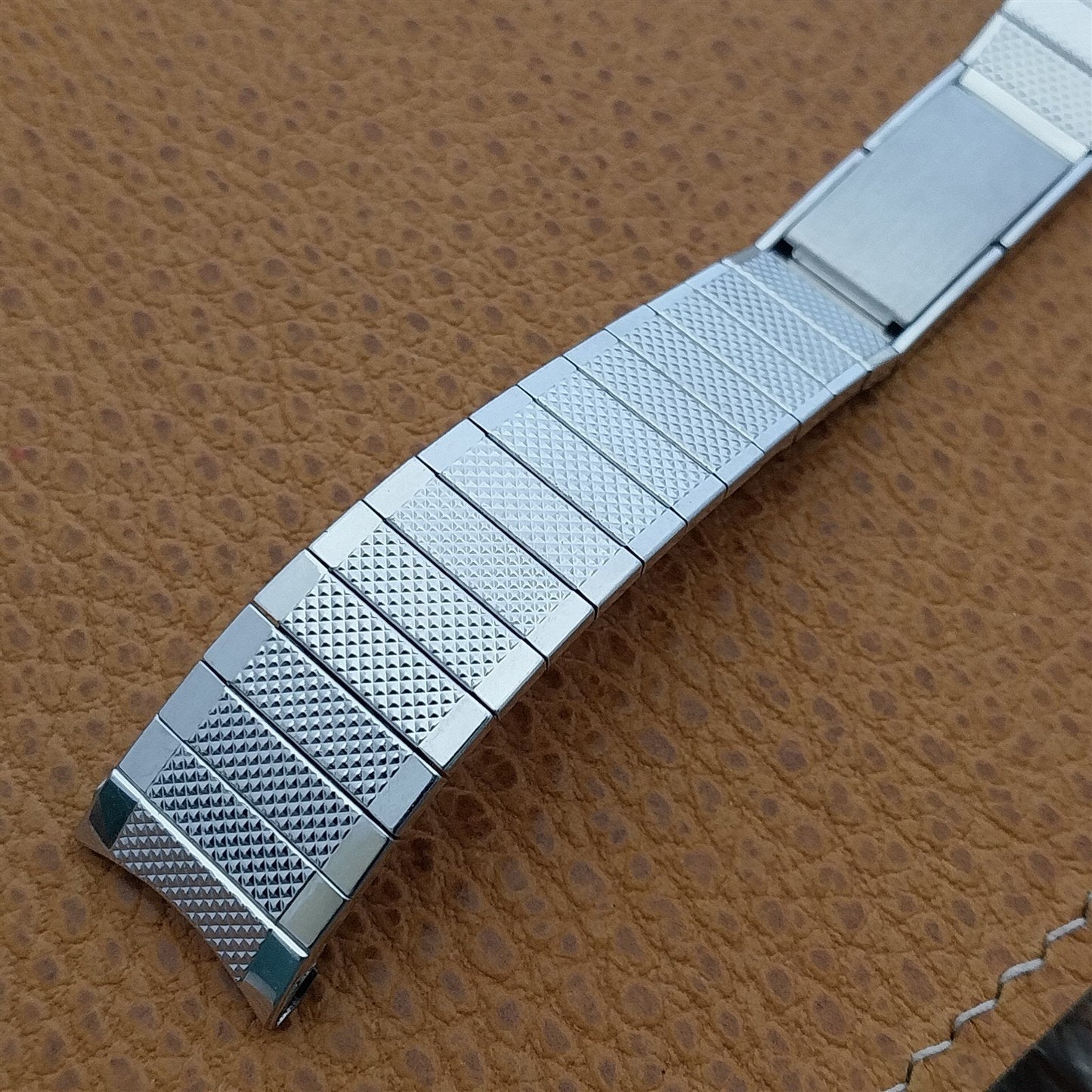 1970 Vintage 17.2mm 10k White Gold-Filled Speidel Unused Classic Watch Band