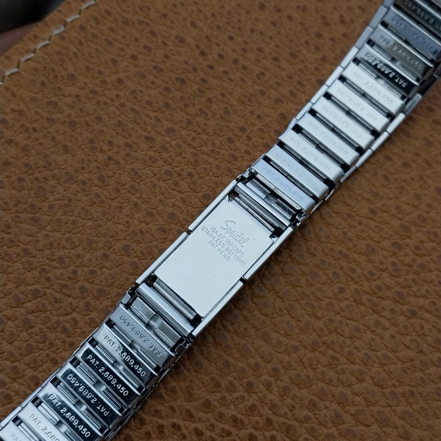 1970 Vintage 17.2mm 10k White Gold-Filled Speidel Unused Classic Watch Band