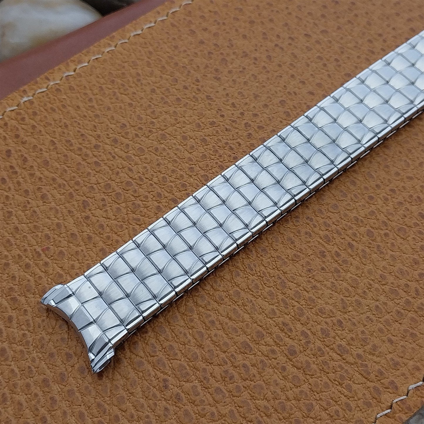 1964 Speidel USA Matte White Gold Filled Gladiator nos Vintage Watch Band