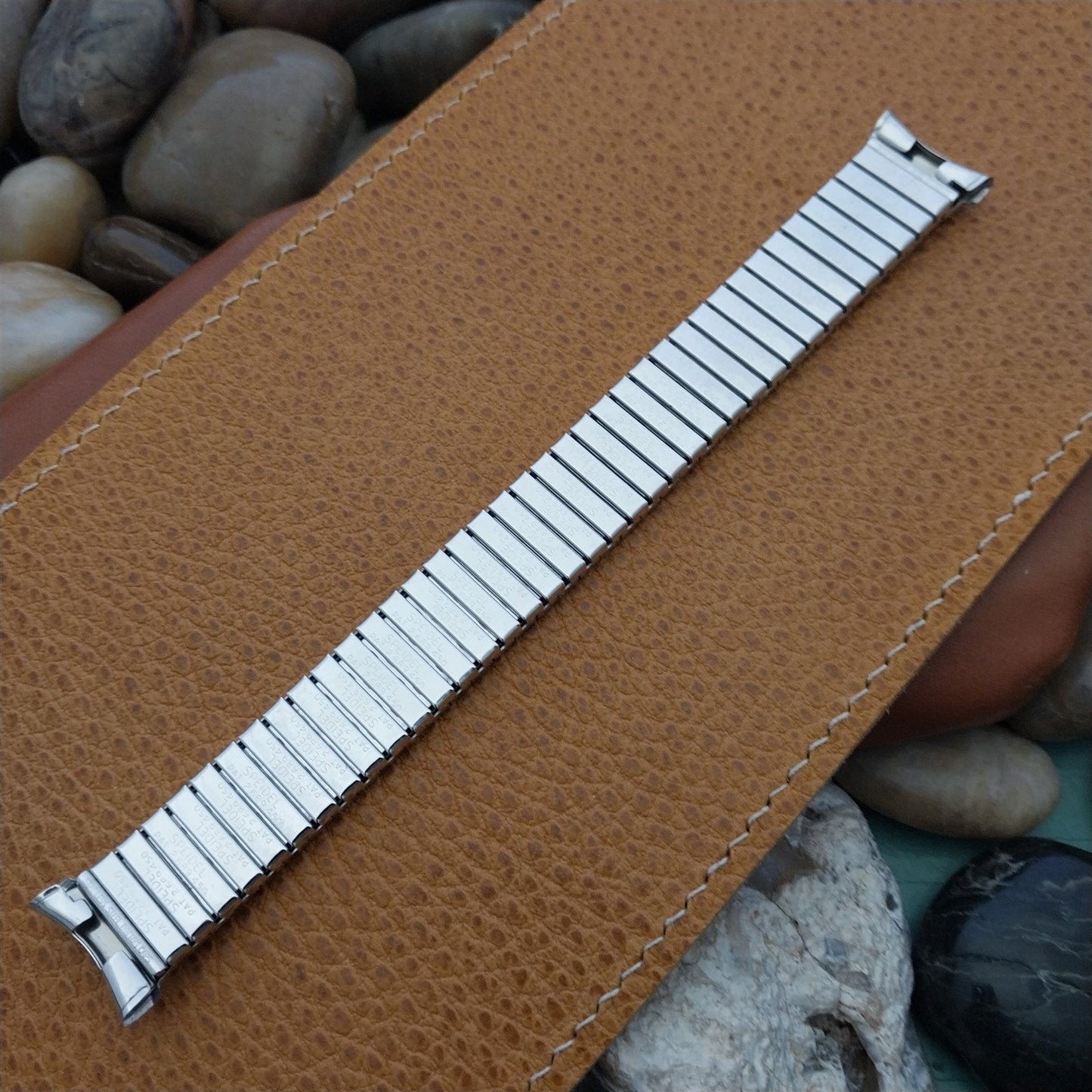 1964 Speidel USA Matte White Gold Filled Gladiator nos Vintage Watch Band