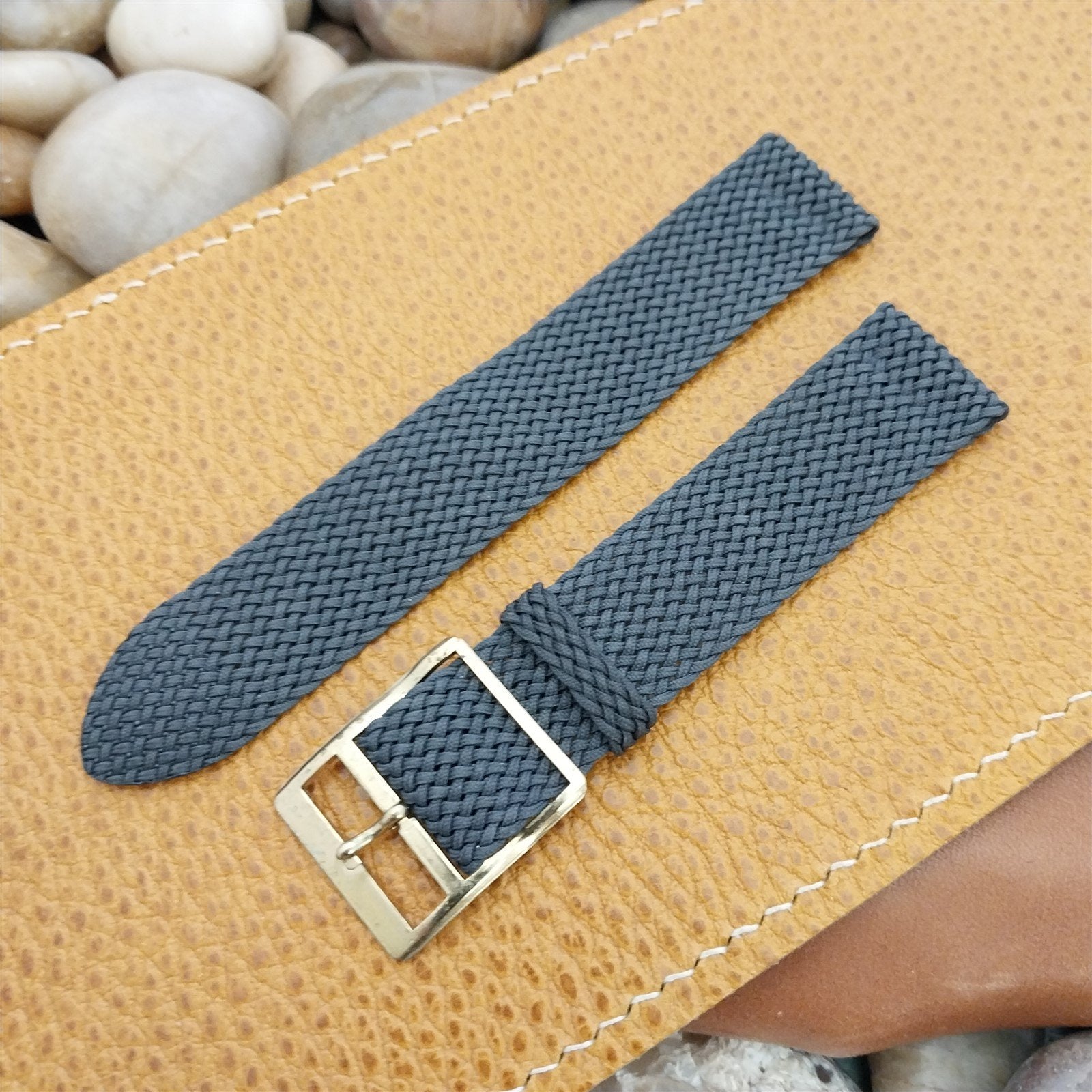 Perlon Mesh 2-piece Gray 18mm 1960s Unused Vintage Watch Band