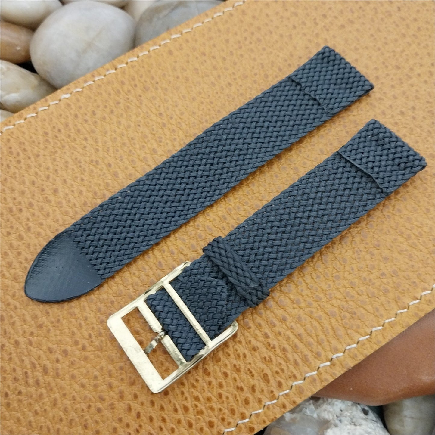 Perlon Mesh 2-piece Gray 18mm 1960s Unused Vintage Watch Band
