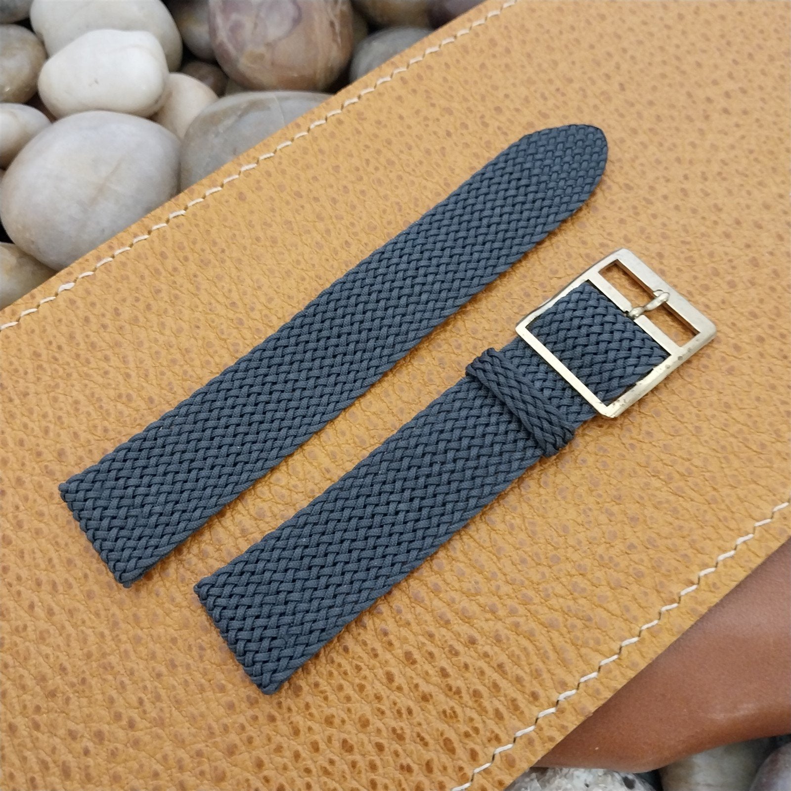 Perlon Mesh 2-piece Gray 18mm 1960s Unused Vintage Watch Band
