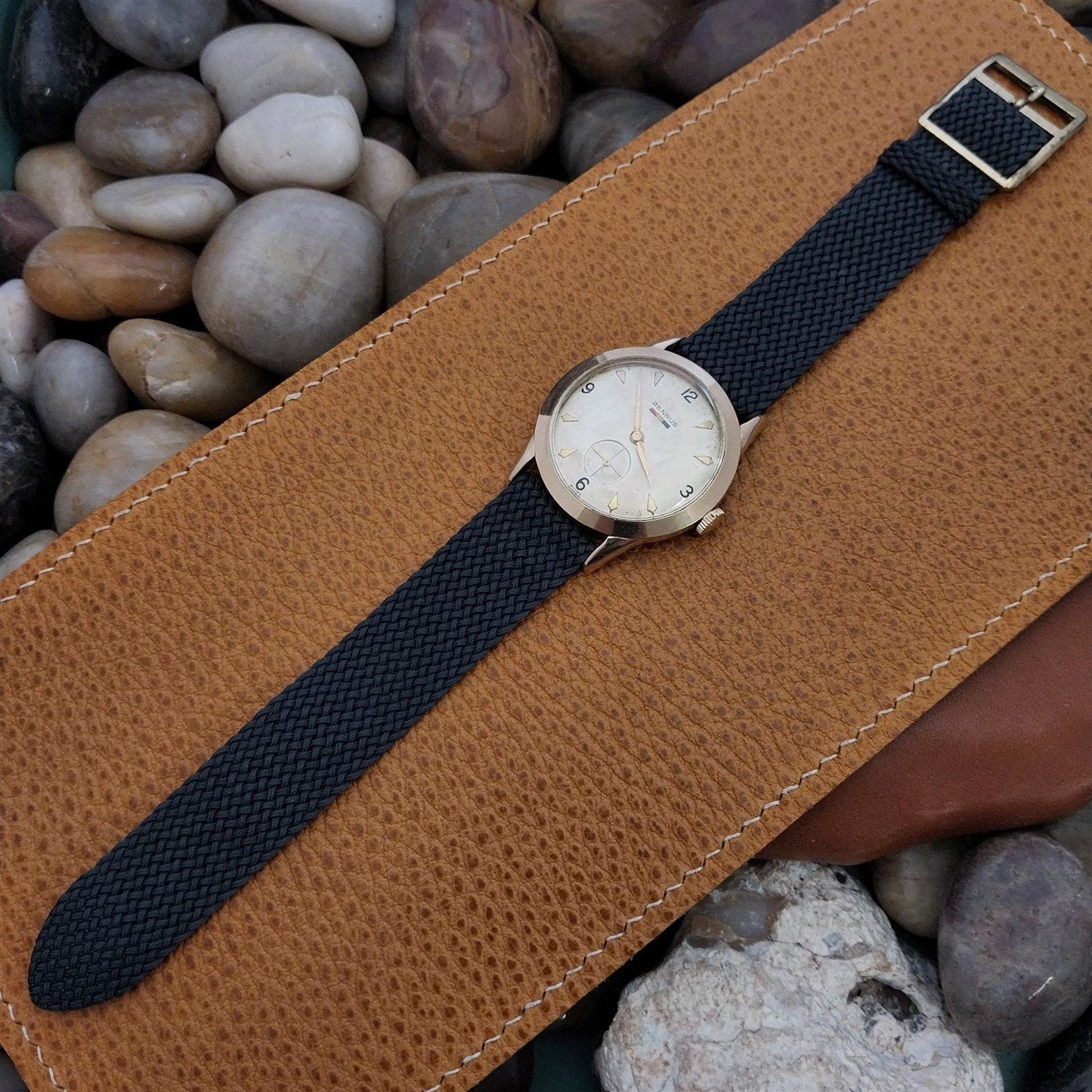 Perlon Mesh 2-piece Gray 18mm 1960s Unused Vintage Watch Band