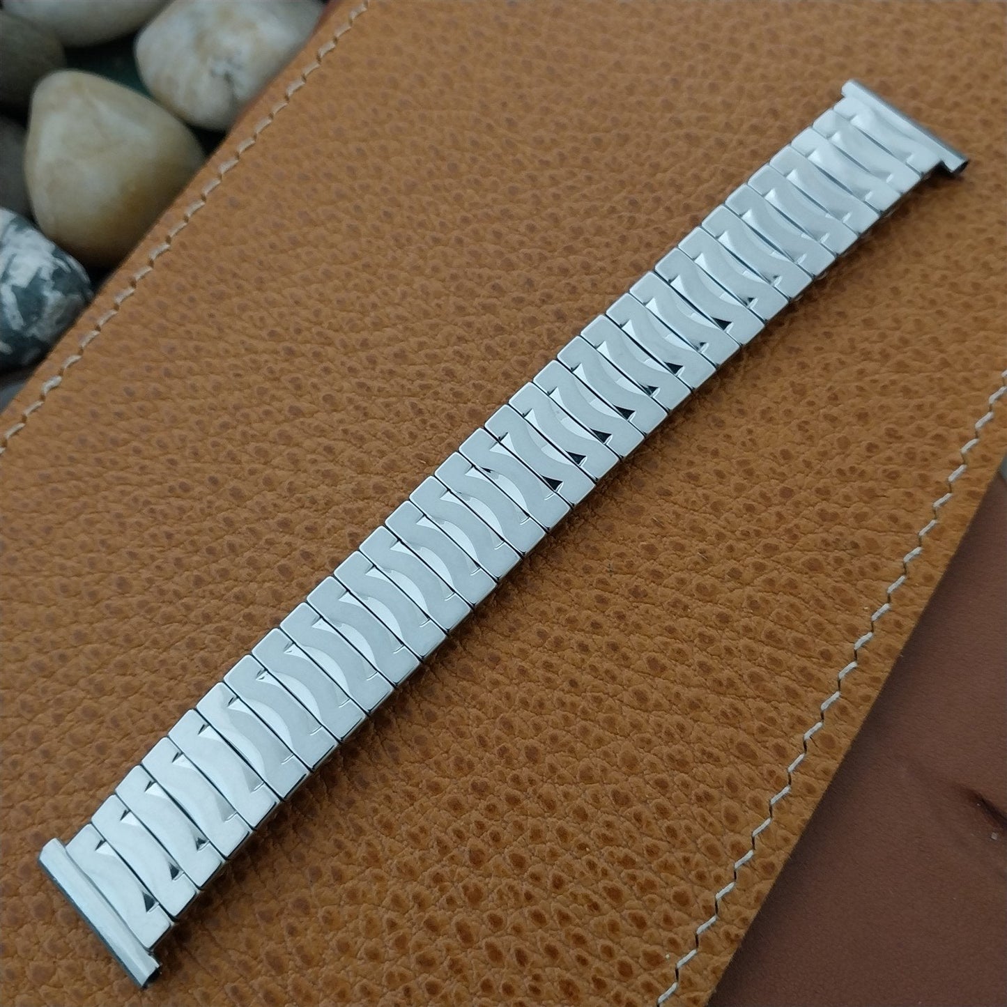 Vintage Umat 16mm 18mm 19mm 1960s Stainless Steel Scissor-Expansion Watch Band