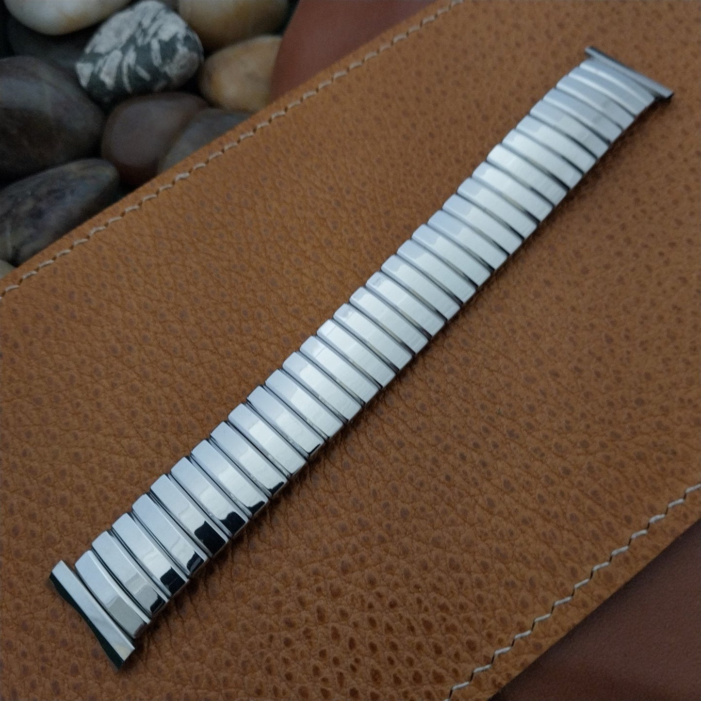 18mm 19mm Baldwin Stainless Steel Expansion nos 1960s Vintage Watch Band