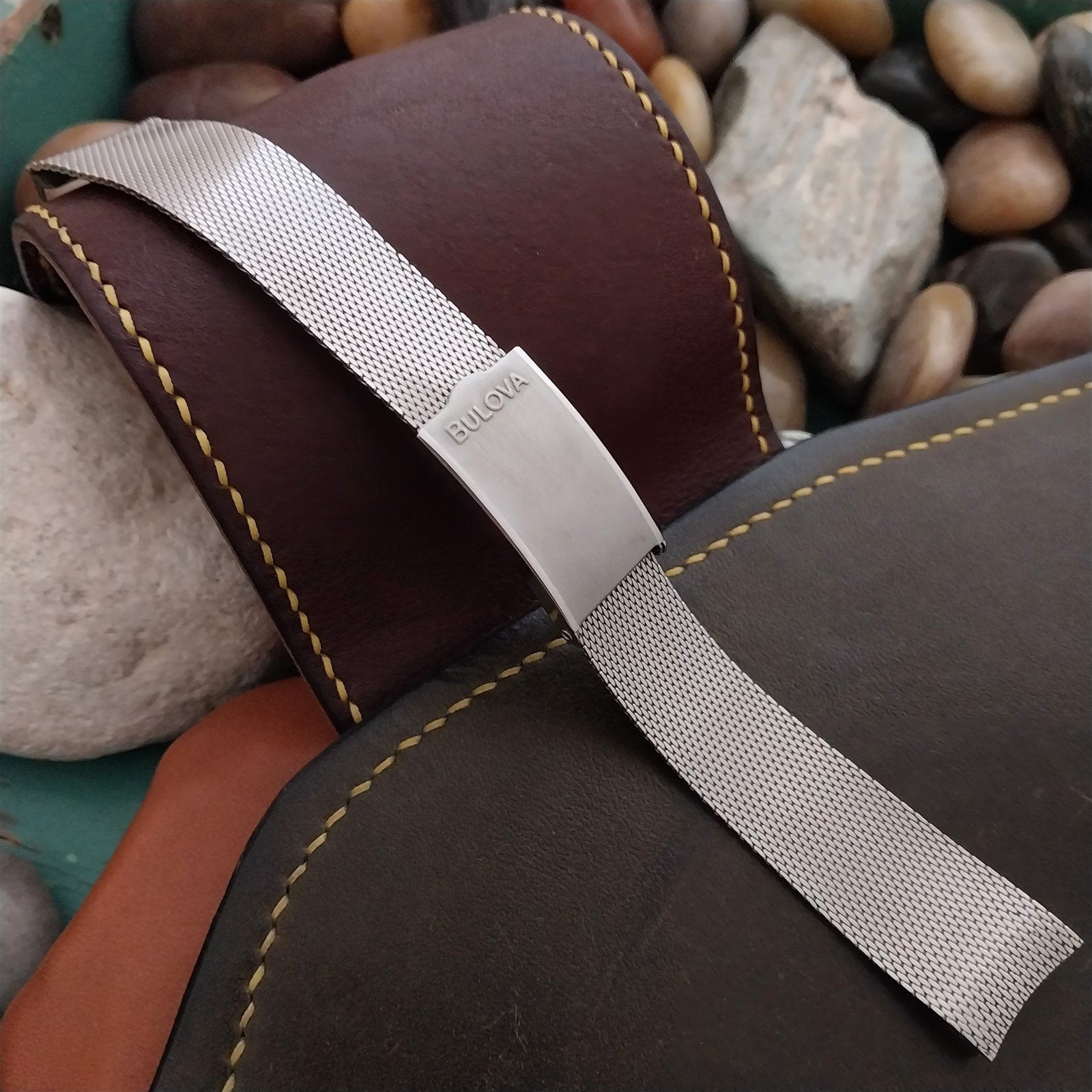 Bulova 17.2mm Stainless Steel Mesh Diver 1960s Unused nos Vintage Watch Band