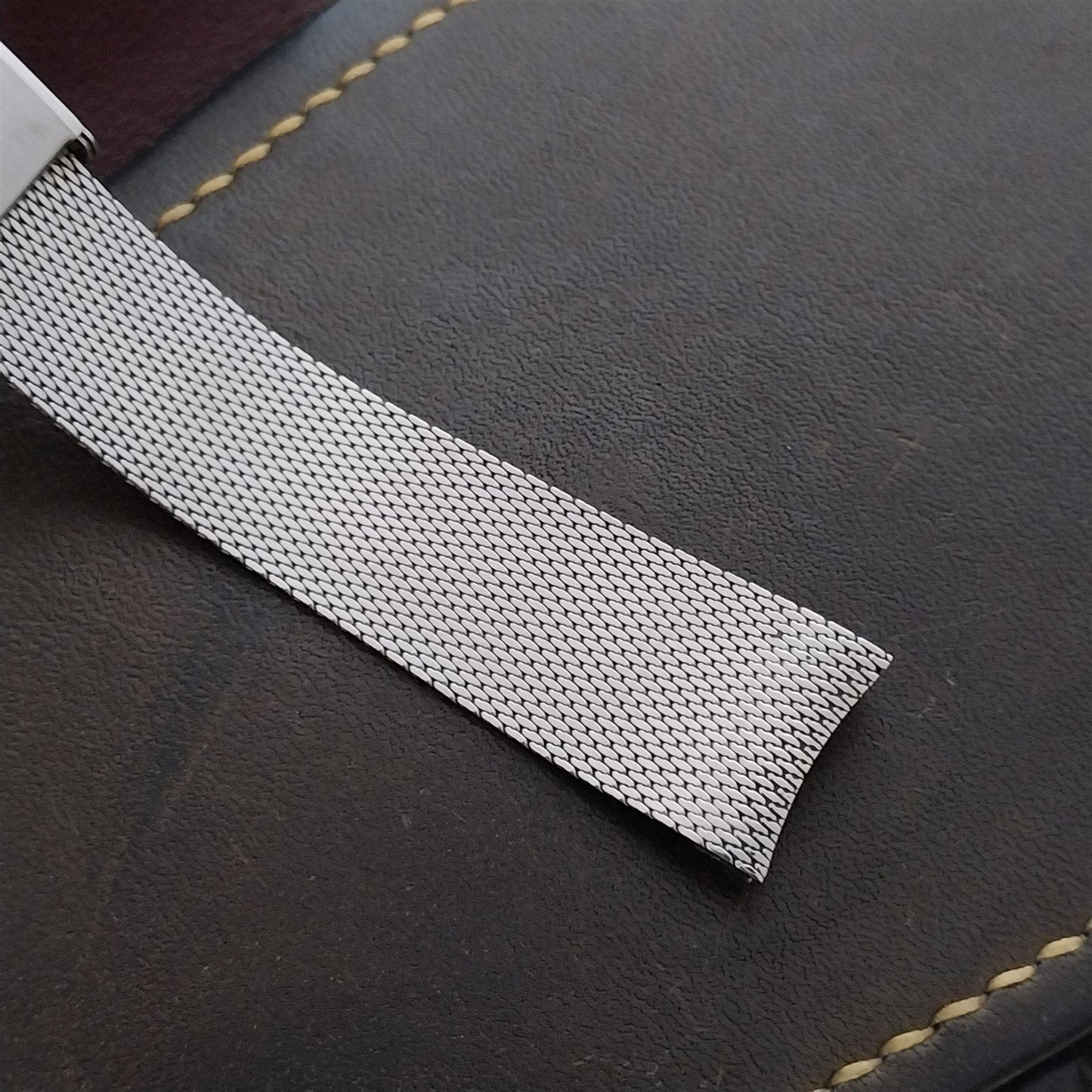 Bulova 17.2mm Stainless Steel Mesh Diver 1960s Unused nos Vintage Watch Band