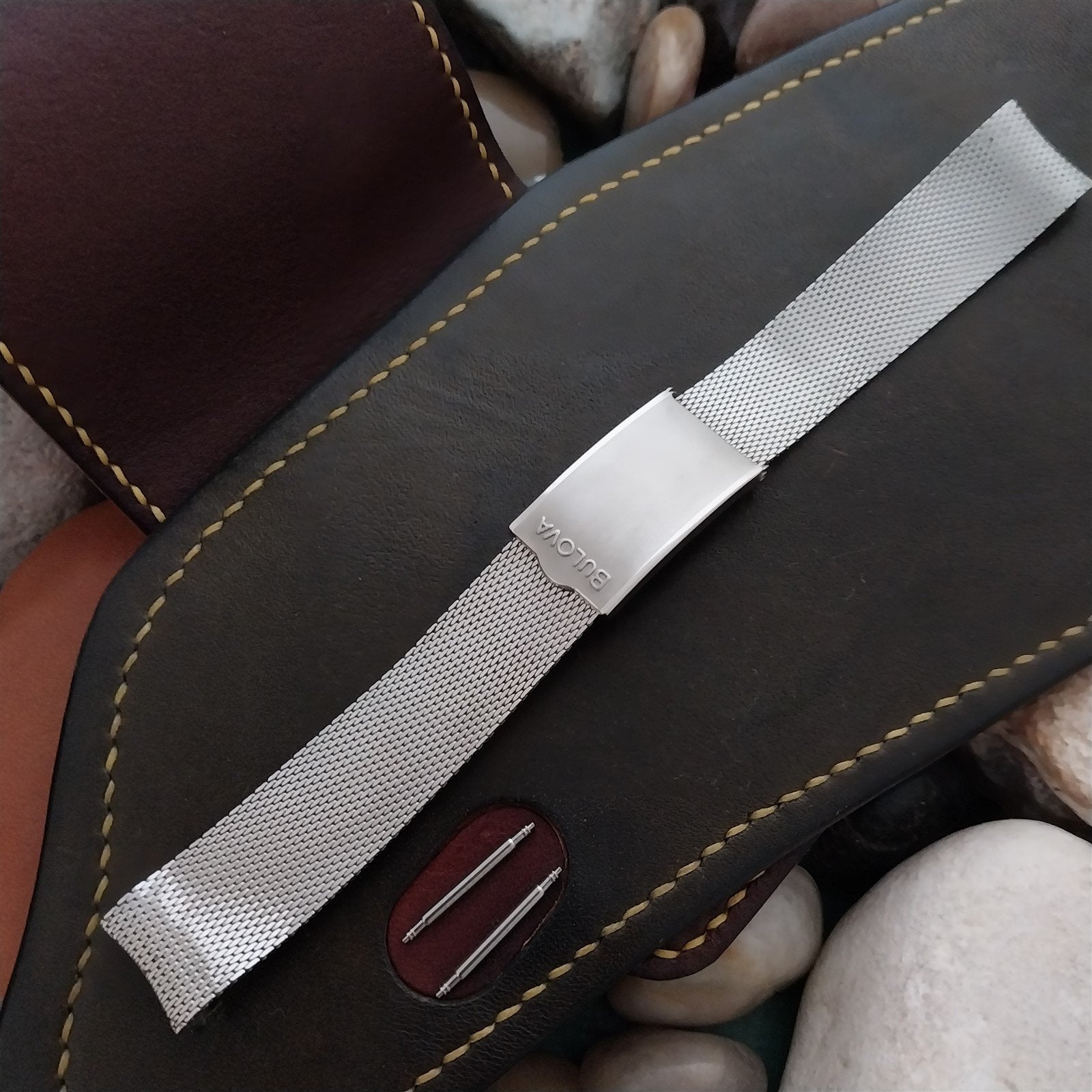 Bulova 17.2mm Stainless Steel Mesh Diver 1960s Unused nos Vintage Watch Band