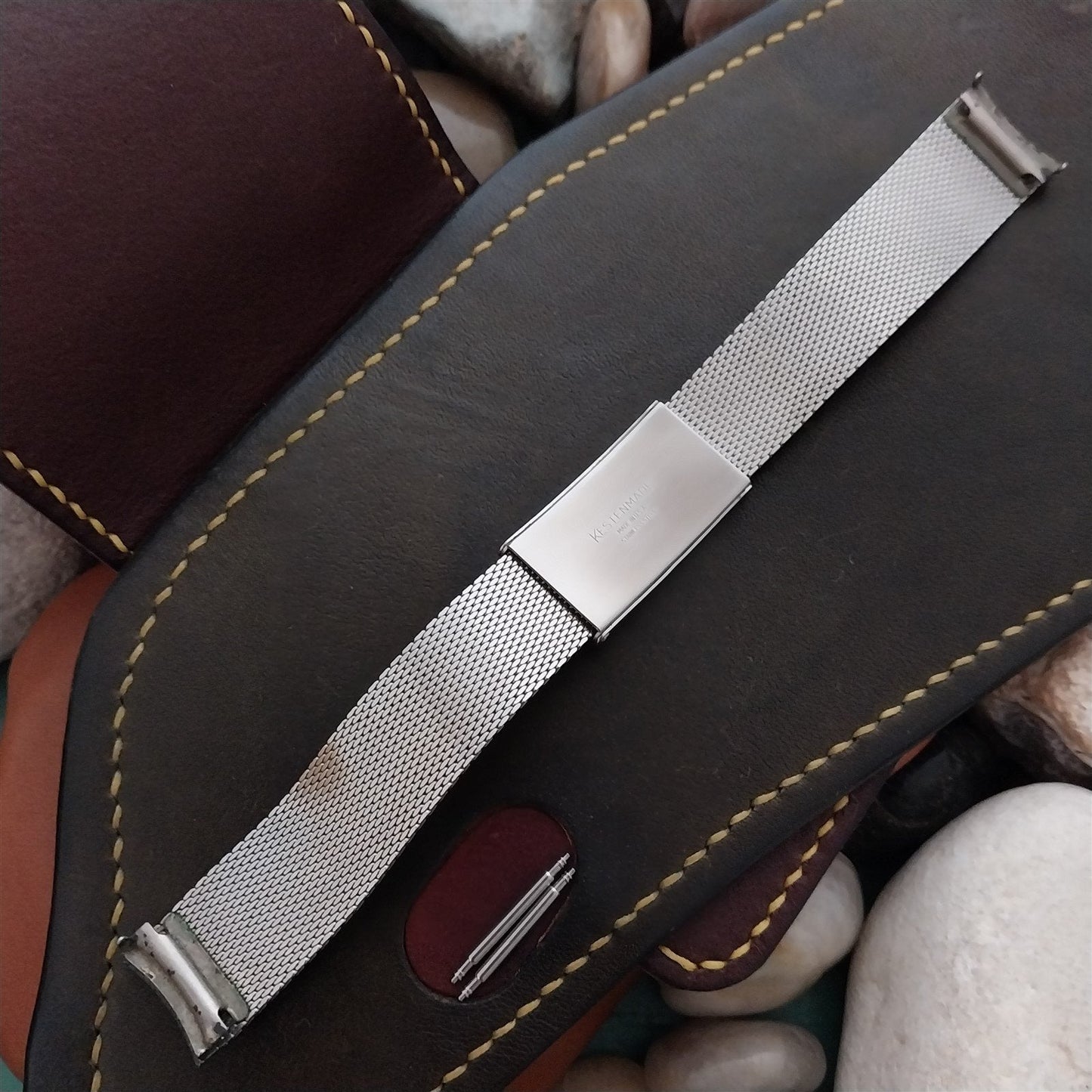 Bulova 17.2mm Stainless Steel Mesh Diver 1960s Unused nos Vintage Watch Band