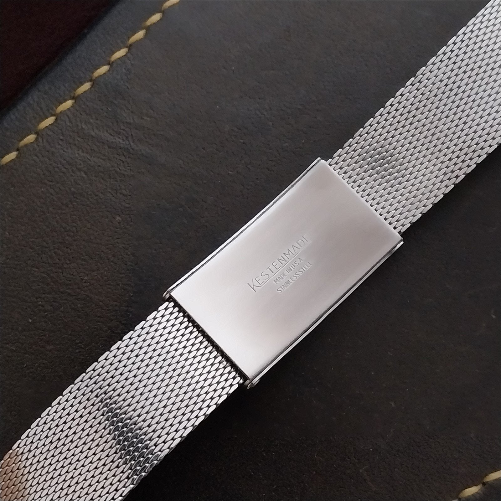 Bulova 17.2mm Stainless Steel Mesh Diver 1960s Unused nos Vintage Watch Band