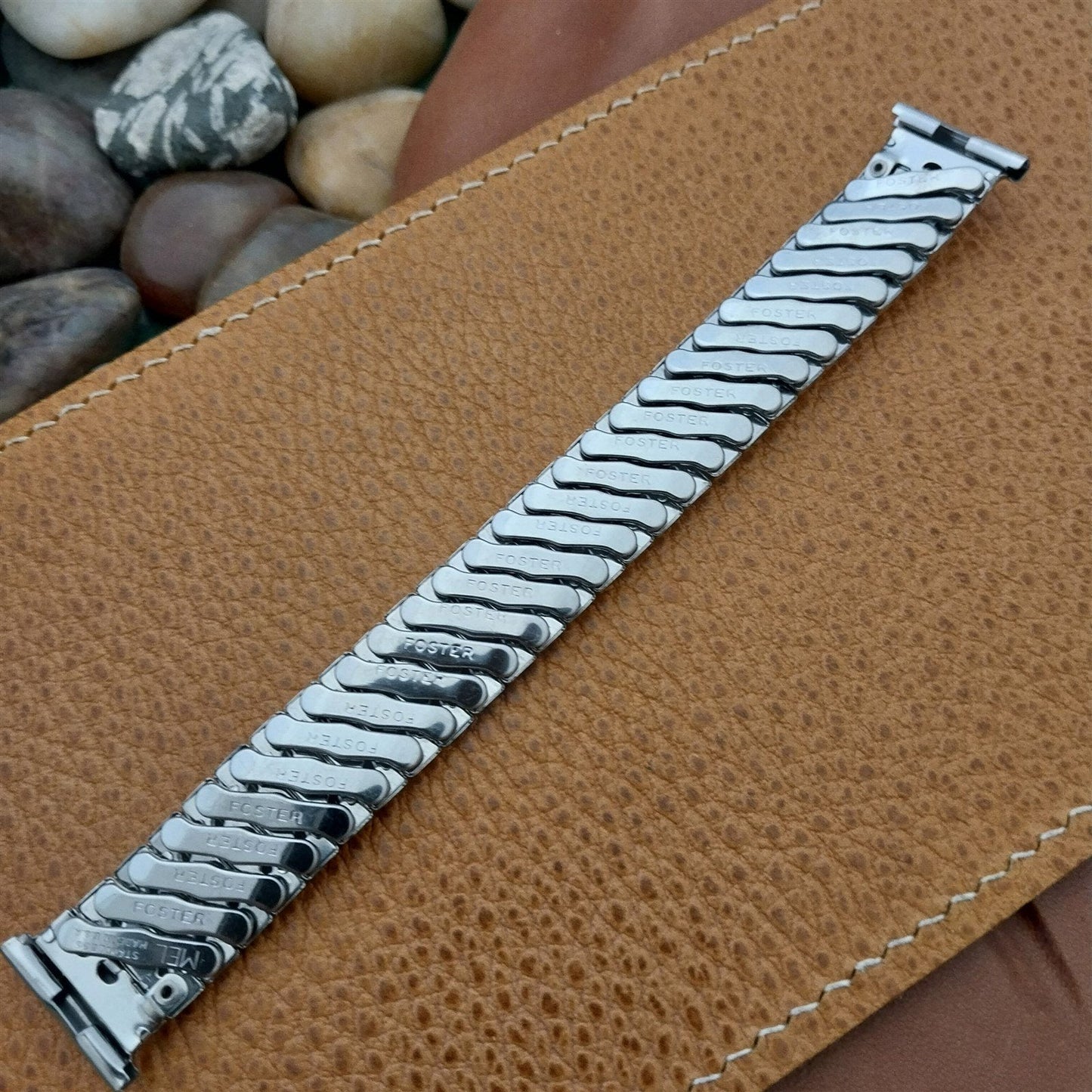 Mel by Foster Stainless Steel Expansion nos 1950s Vintage Watch Band 16mm-19mm
