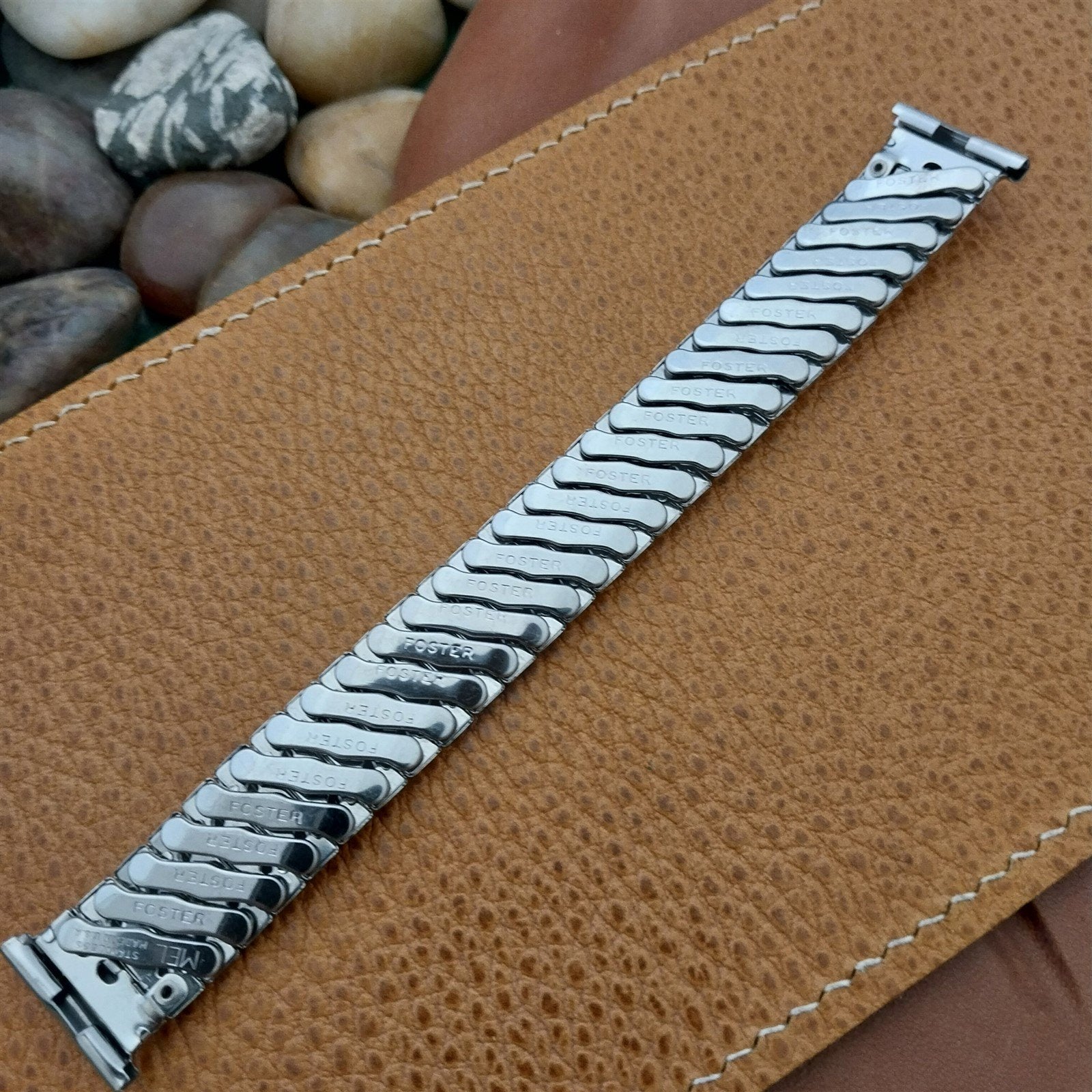 Mel by Foster Stainless Steel Expansion nos 1950s Vintage Watch Band 16mm-19mm