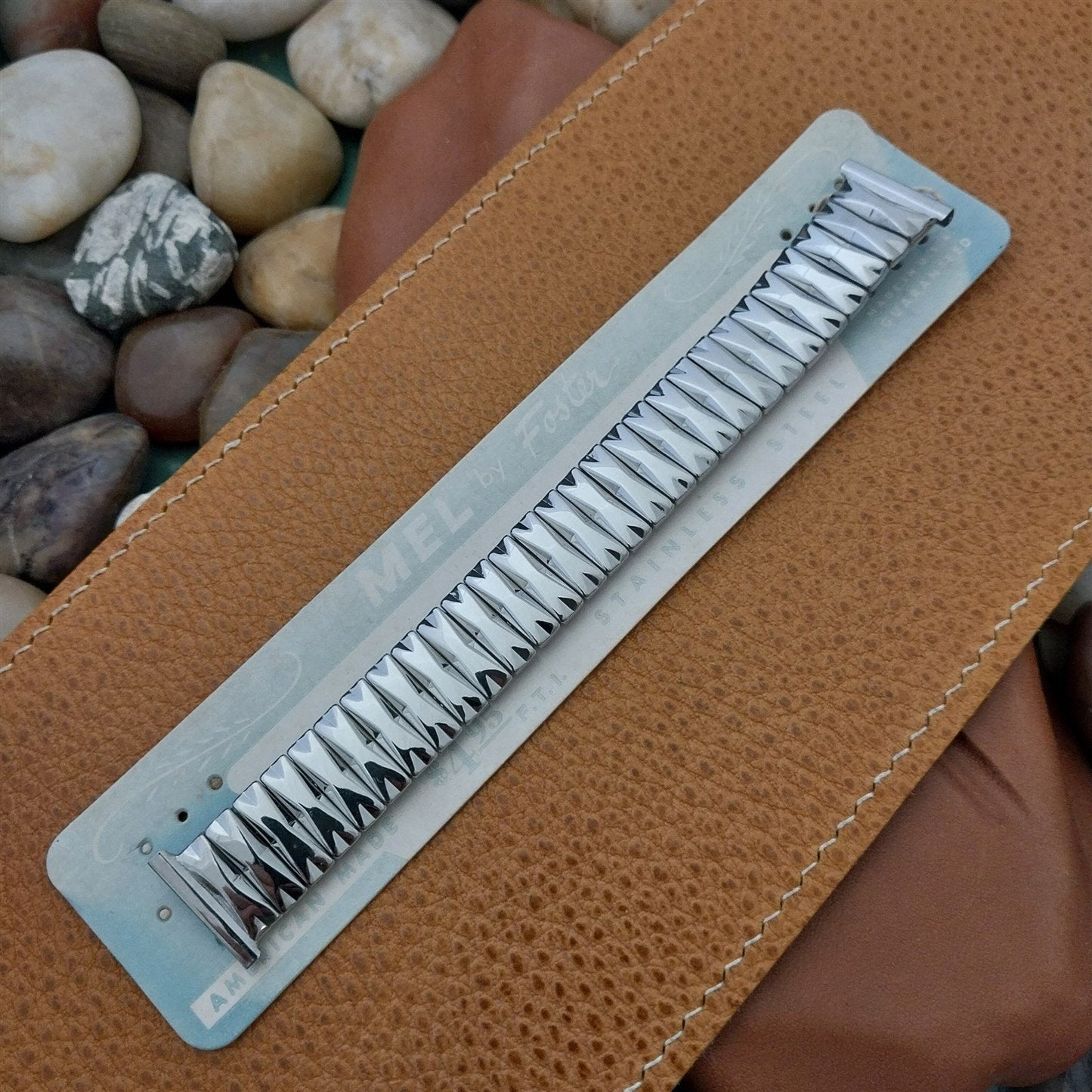 Mel by Foster Stainless Steel Expansion nos 1950s Vintage Watch Band 16mm-19mm