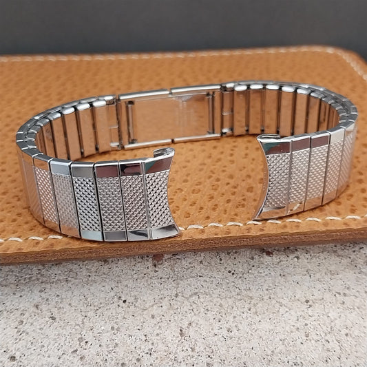 Vintage 17.2mm 10k White Gold-Filled Long Speidel Enfield Unused nos Watch Band