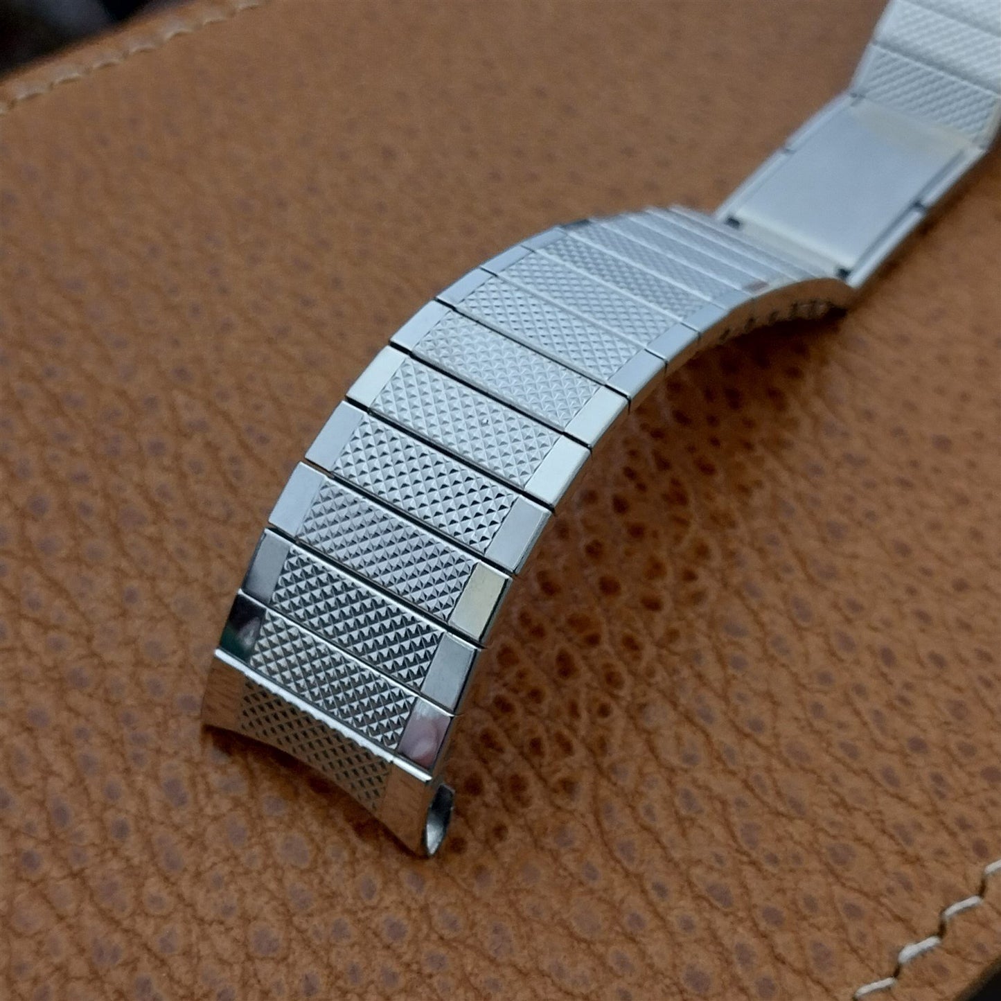 Vintage 17.2mm 10k White Gold-Filled Long Speidel Enfield Unused nos Watch Band