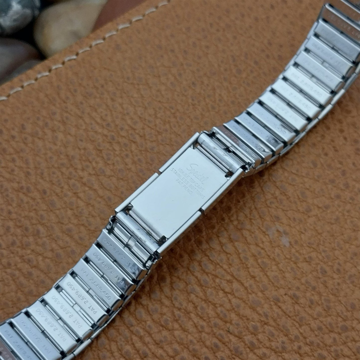 Vintage 17.2mm 10k White Gold-Filled Long Speidel Enfield Unused nos Watch Band