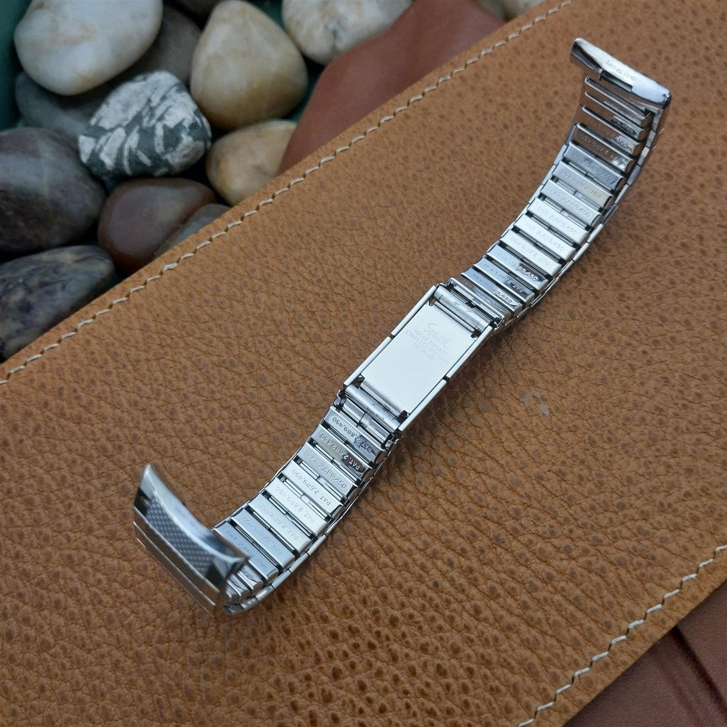 Vintage 17.2mm 10k White Gold-Filled Long Speidel Enfield Unused nos Watch Band