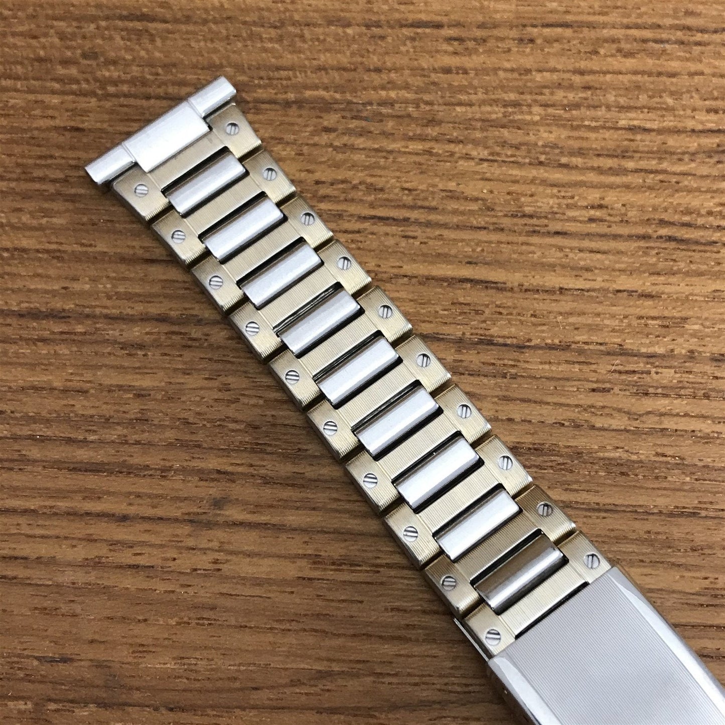 19mm Stainless Steel & Yellow Gold Kestenmade 1970s Unused Vintage Watch Band