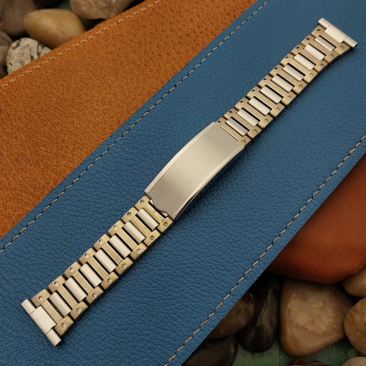 19mm Stainless Steel & Yellow Gold Kestenmade 1970s Unused Vintage Watch Band