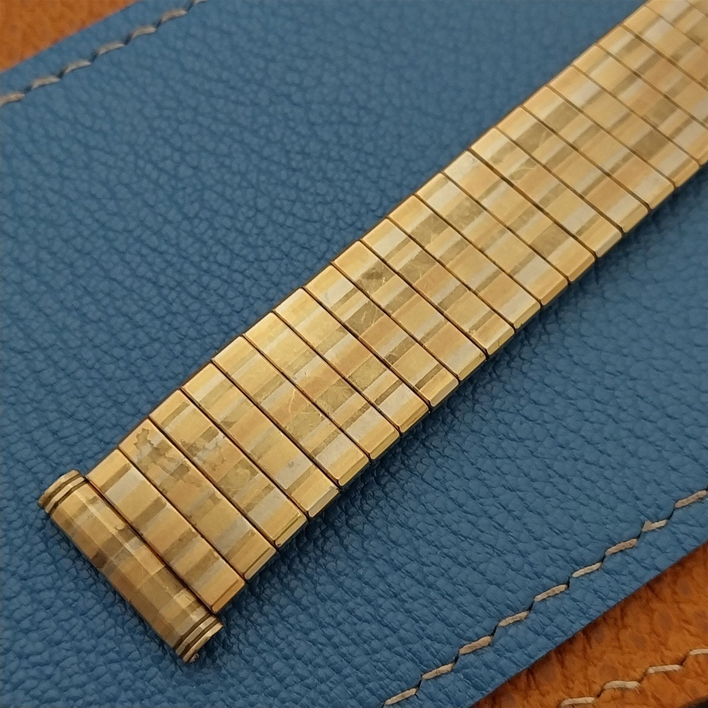 Vintage 18k Yellow Pink White Green Gold-Fill Kreisler 1960s Classic Watch Band