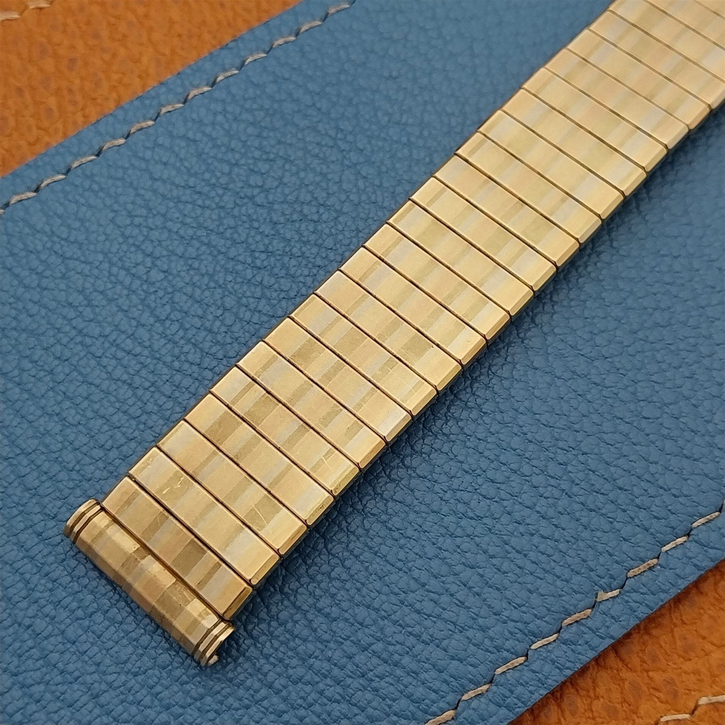 Vintage 18k Yellow Pink White Green Gold-Fill Kreisler 1960s Classic Watch Band