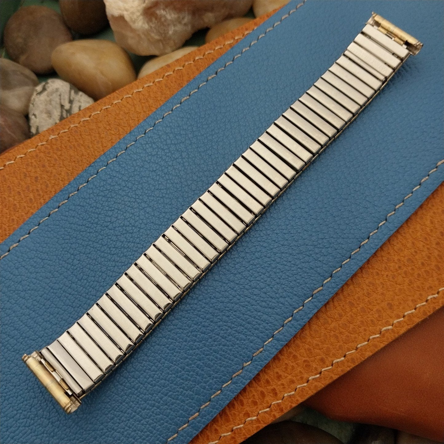 Vintage 18k Yellow Pink White Green Gold-Fill Kreisler 1960s Classic Watch Band