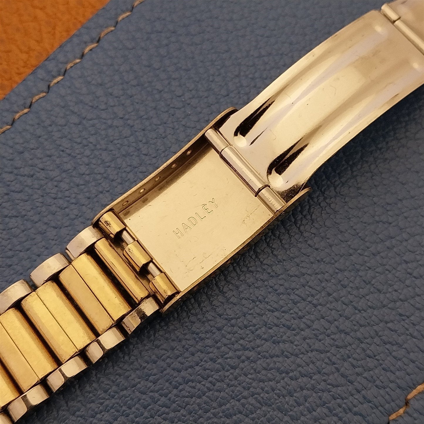 19mm Hadley Bullet Link Gold-Filled & Stainless nos 1970s Vintage Watch Band