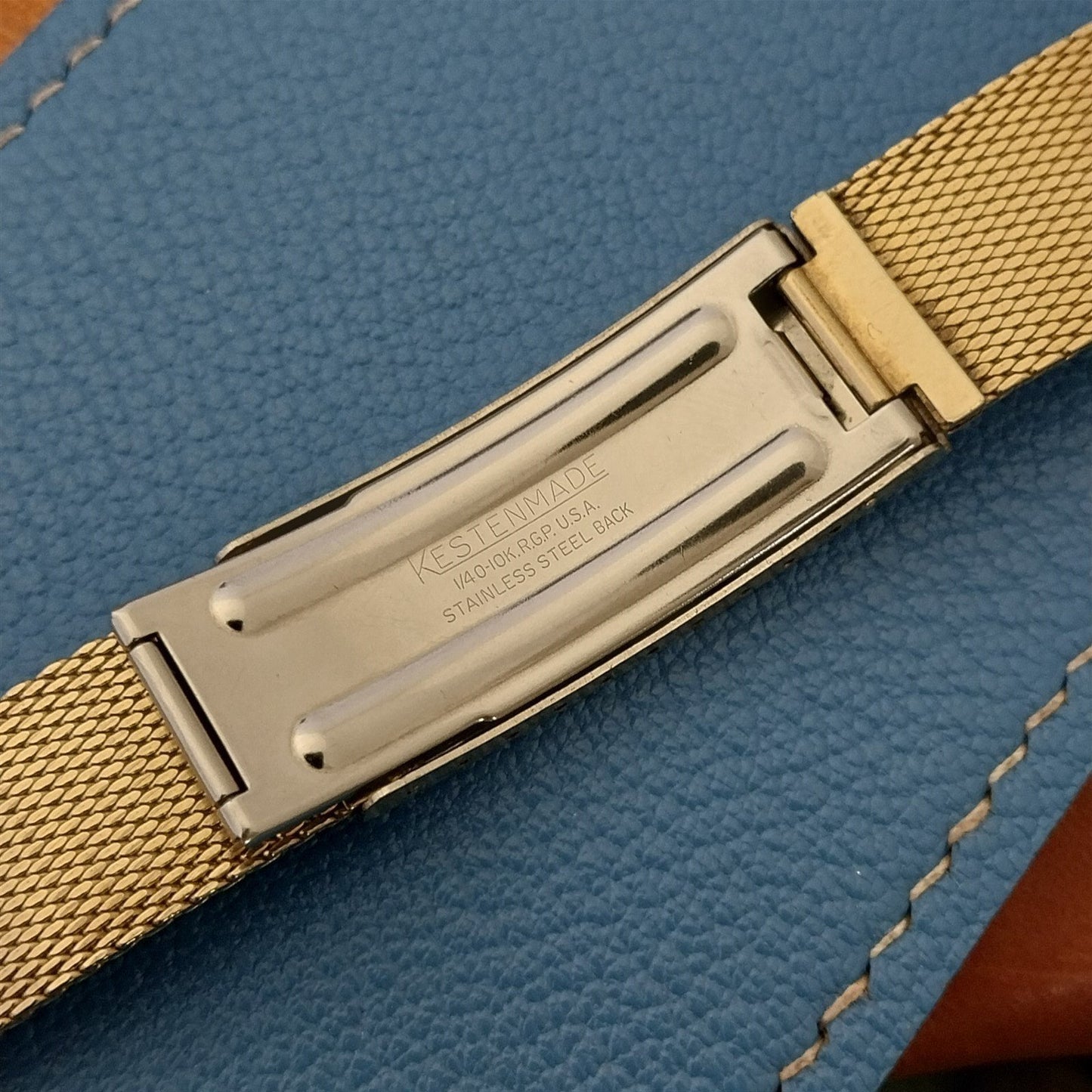 Vintage 19mm 10k Gold rgp Mesh 1960s Classic Kestenmade USA Unused Watch Band