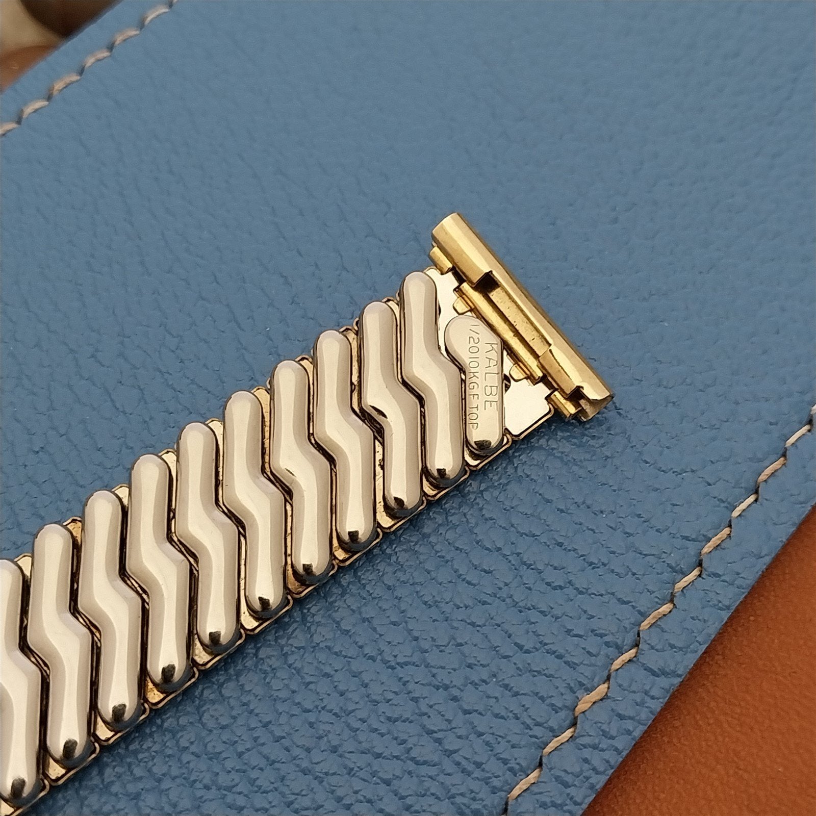 10K Yellow Gold-Filled Kalbe Short Scissor Expansion nos Vintage Watch Band