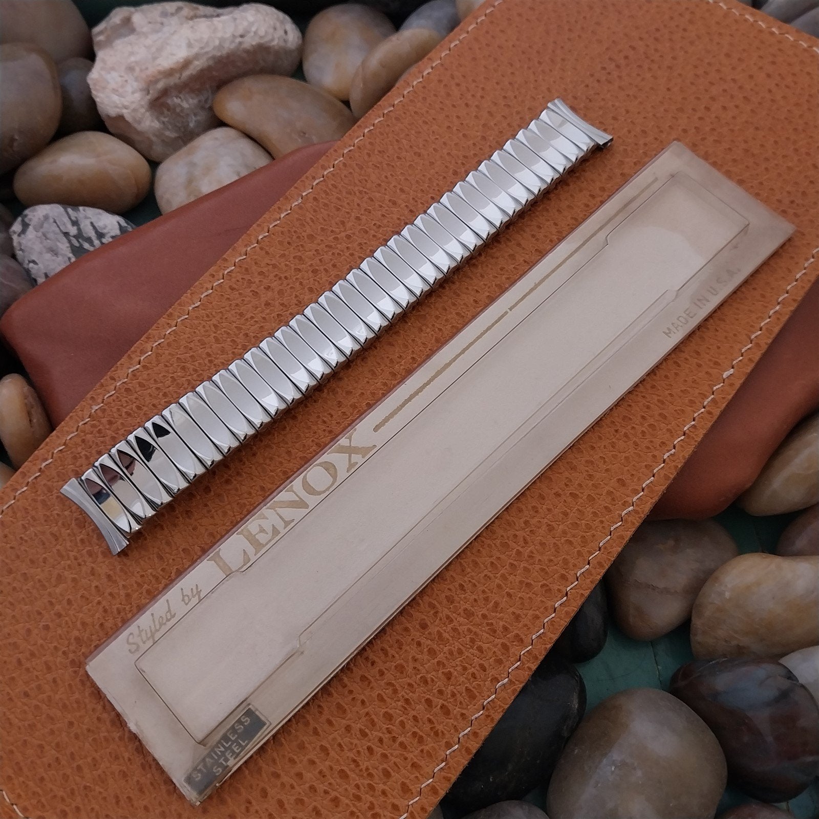 17.2mm Lenox USA Stainless Steel Expansion nos 1960s Watch Band