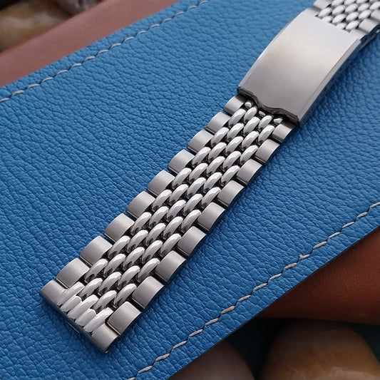 Vintage 17mm Beads of Rice Stainless Steel Classic 1970s Unused Watch Band