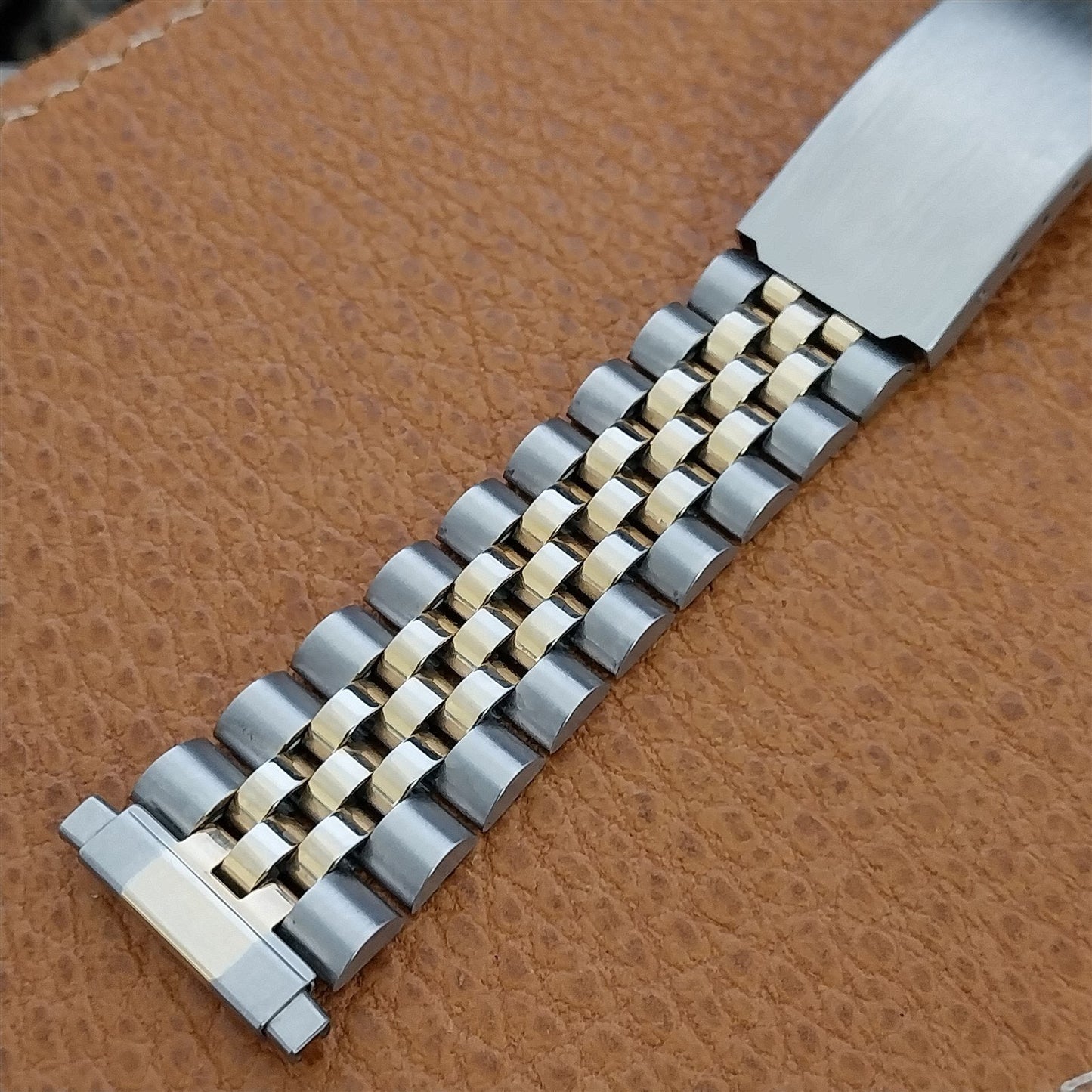 Vintage 18mm 19mm 20mm Gold-Tone & Stainless Steel Jubilee Unused Watch Band