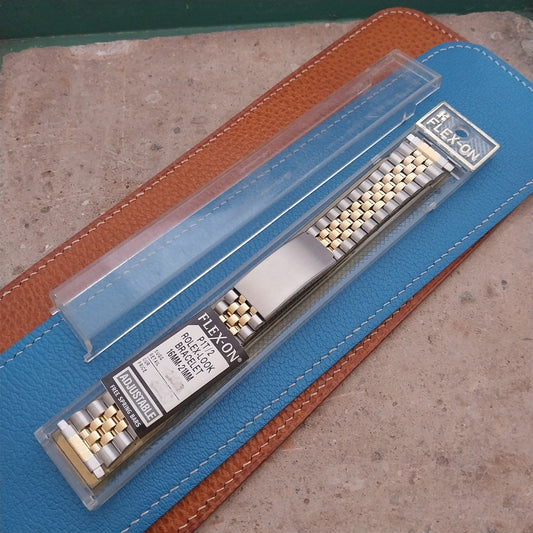 16mm 18mm 19mm 20mm Gold-Tone & Stainless Steel Jubilee Vintage Watch Band