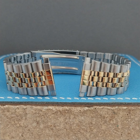 16mm 18mm 19mm 20mm Gold-Tone & Stainless Steel Jubilee Vintage Watch Band