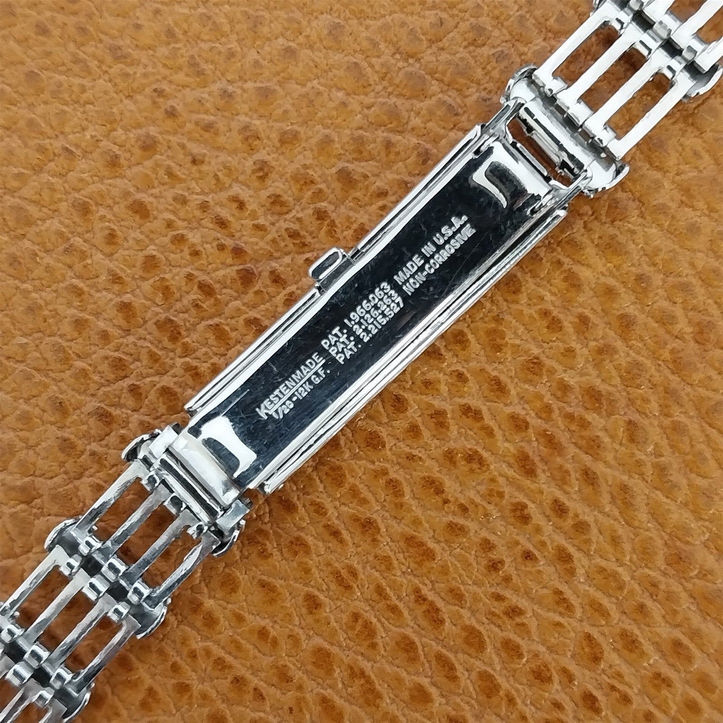 1940s Art Deco White Gold-Filled Kestenmade Majestic Unused Vintage Watch Band