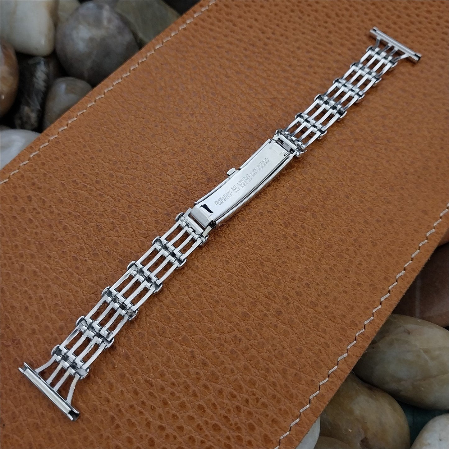 1940s Art Deco White Gold-Filled Kestenmade Majestic Unused Vintage Watch Band