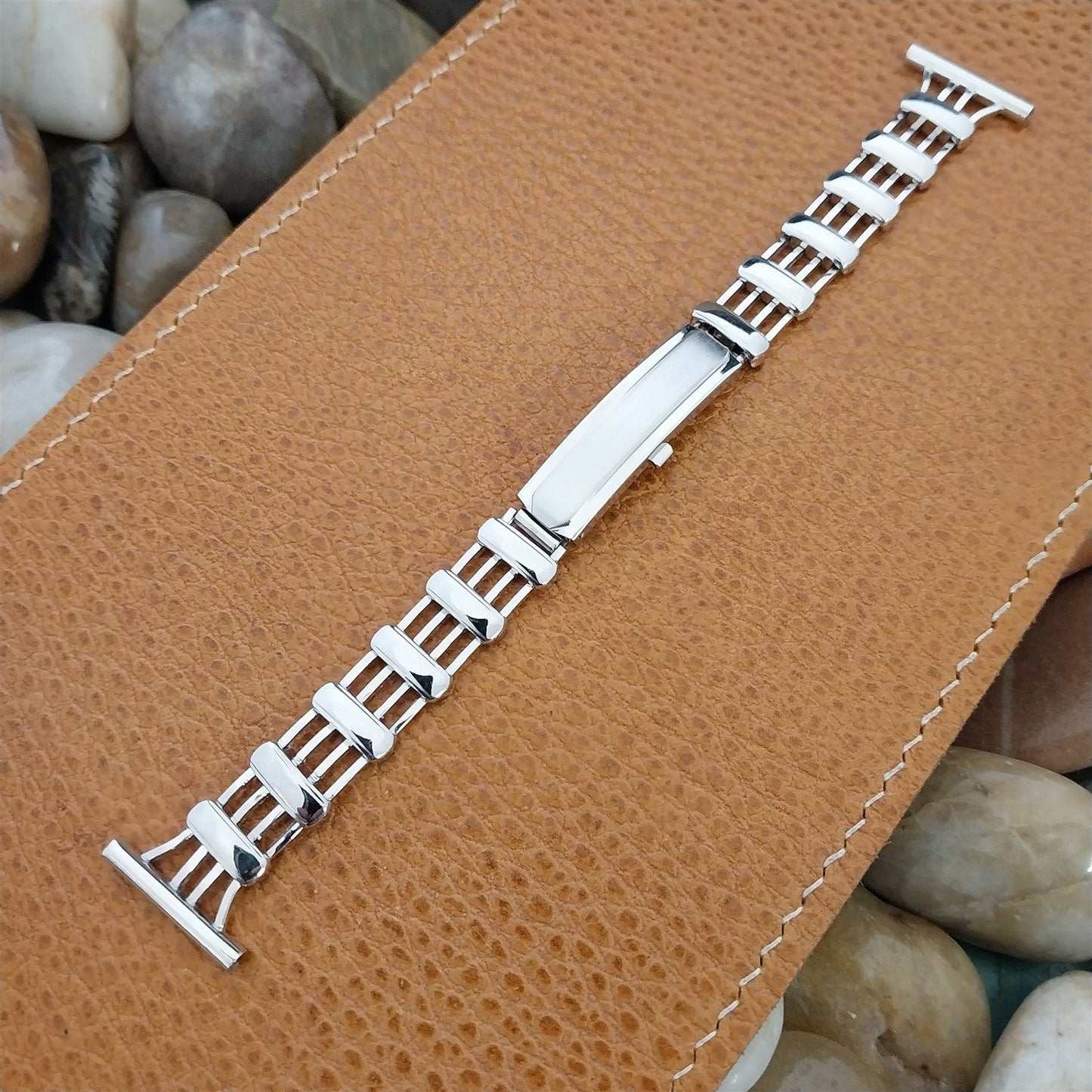 1940s Art Deco White Gold-Filled Kestenmade Majestic Unused Vintage Watch Band