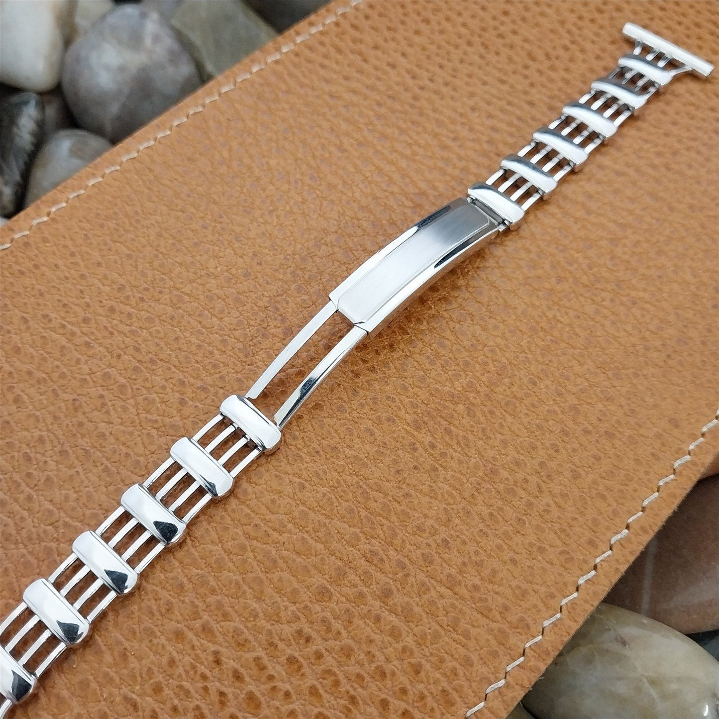 1940s Art Deco White Gold-Filled Kestenmade Majestic Unused Vintage Watch Band