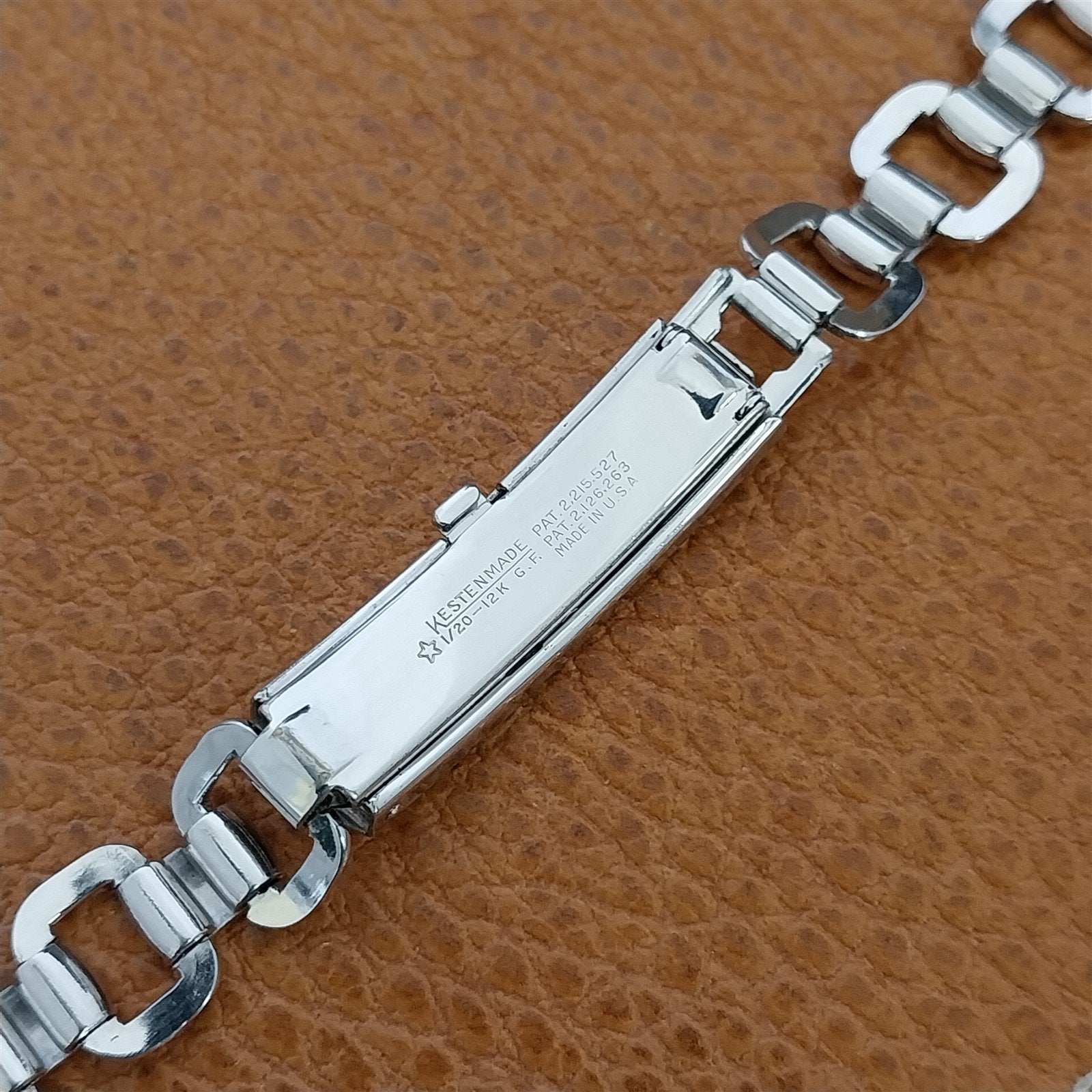 5/8" 1940s Art Deco White Gold-Filled Kestenmade Majestic nos Vintage Watch Band