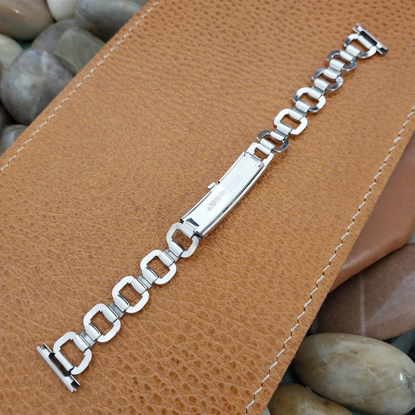 5/8" 1940s Art Deco White Gold-Filled Kestenmade Majestic nos Vintage Watch Band