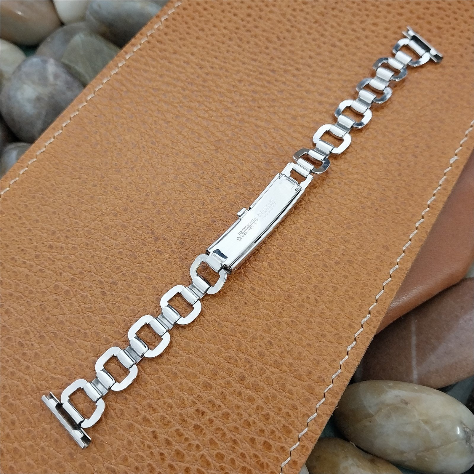 5/8" 1940s Art Deco White Gold-Filled Kestenmade Majestic nos Vintage Watch Band