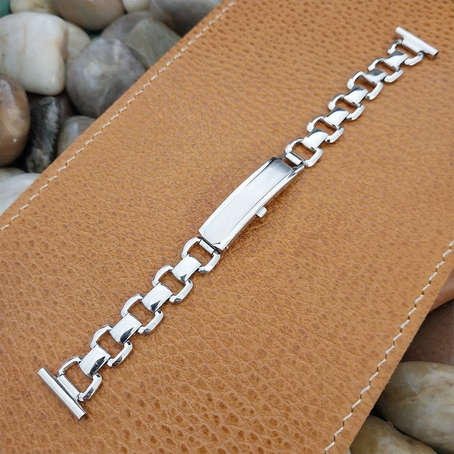 5/8" 1940s Art Deco White Gold-Filled Kestenmade Majestic nos Vintage Watch Band