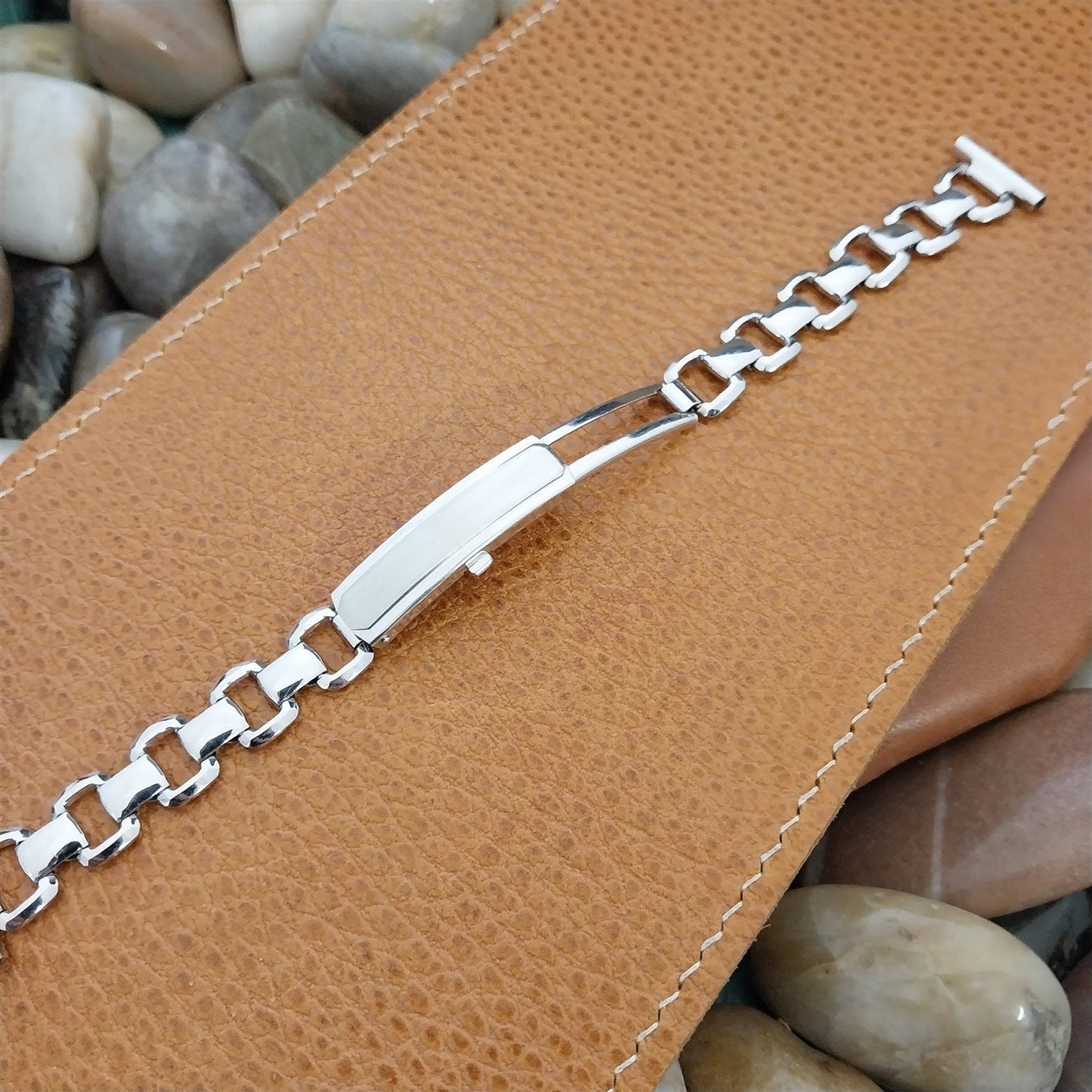 5/8" 1940s Art Deco White Gold-Filled Kestenmade Majestic nos Vintage Watch Band