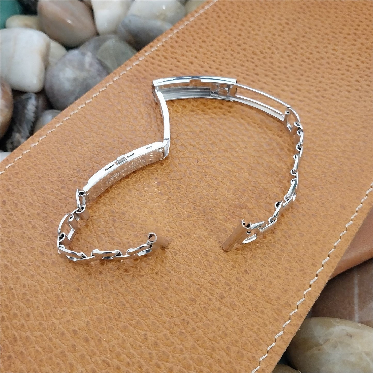 5/8" 1940s Art Deco White Gold-Filled Kestenmade Majestic nos Vintage Watch Band