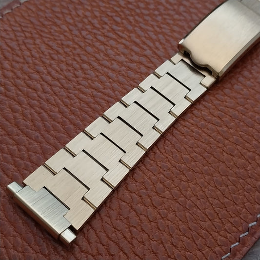 22mm 20mm Yellow Gold-Tone Gold Fold-Over Clasp Unused Vintage Watch Band