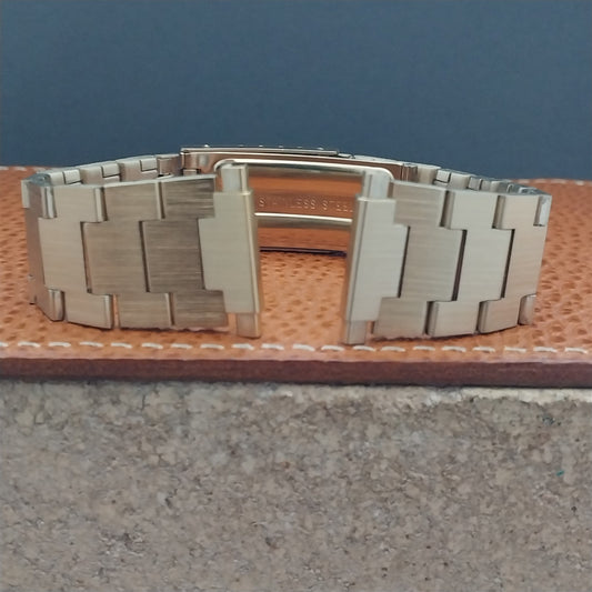 22mm 20mm Yellow Gold-Tone Gold Fold-Over Clasp Unused Vintage Watch Band